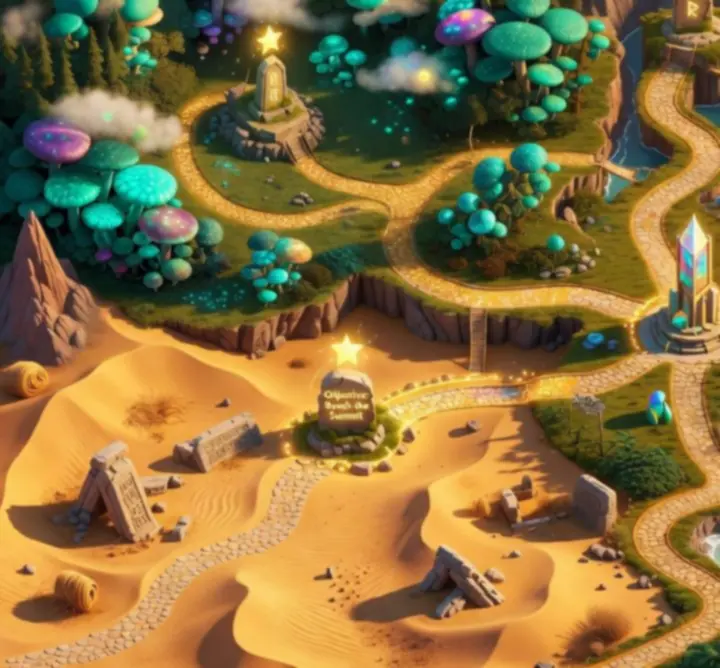 Interactieve kaartweergave van het DAILYPLAYPOINT spel met zones, routes en uitdagingen